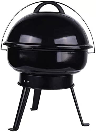TEmkin Gasgrill für den Außenbereich, tragbar, Edelstahl, faltbar, mit Antihaftbeschichtung, für Camping, Picknick, Werkzeug (Schwarz Emalj A)