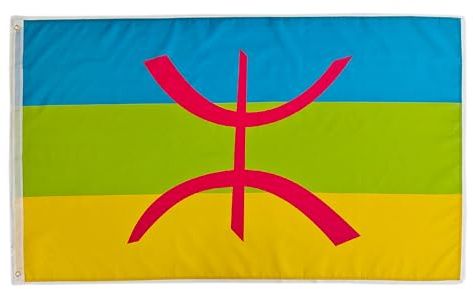 Bandiera berbera, bandiera berbera, bandiera 150 x 90 cm, bandiera berbera, grande bandiera balcone balcone. Bandiera amazig