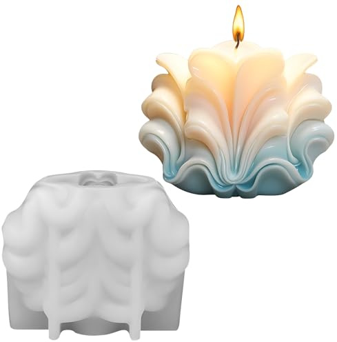 Xlwen Stampo Per Candele a Conchiglia 3D In Silicone, Epossidico Per Candele Profumate Fai-Da-Te