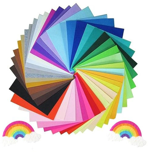 GFTCGK Filz 40 Stücke Filzstoff Basteln, 20 X 30 cm Bastelfilz, DIY Filz Zum Basteln, Farbig Filz Blätter, Kinder Vliesstoff Stoff Filzplatten, zum DIY Handwerk Nähen Manual Decoration