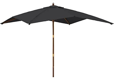 prissent Balkon-Sonnenschirm Terrassenschirm Marktschirm Moderne Patio Umbrella Strandschirm Gartenmöbel Multifunktionale Terrassenmöbel Wasserdicht und Sonnenschutz Schwarz 300x300x273 cm