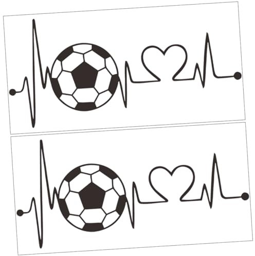 PRETYZOOM 2stücke Fußball-themen-wandaufkleber Mit Puls-linienmuster Selbstklebend Und Abnehmbar Dekorativer Aufkleber Für Wohnzimmer Schlafzimmer Bad Und Küche Geeignet Für