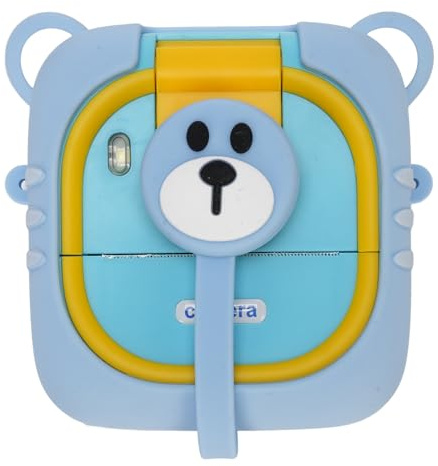 Appareil Photo Numérique pour Enfants, Impression Instantanée, 1080p HD 48 MP, écran 2,4 Pouces, Objectif Rotatif à 180°, Batterie Rechargeable 1200 MAh, Jeux Intégrés, pour (Blue)