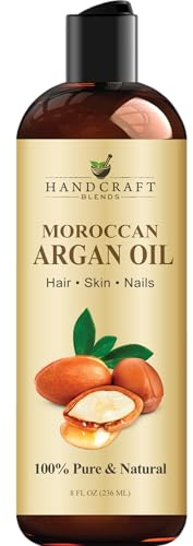 Handcraft Blends Argan Oil - 236 ml - 100% Pure and Natural - Premium Grade Carrier Oil for Skin and Hair - Hair and Body - Cold-Pressed