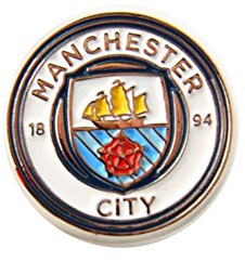 Manchester City FC Official Football Crest Pin Badge (One Size) (White/Silver)