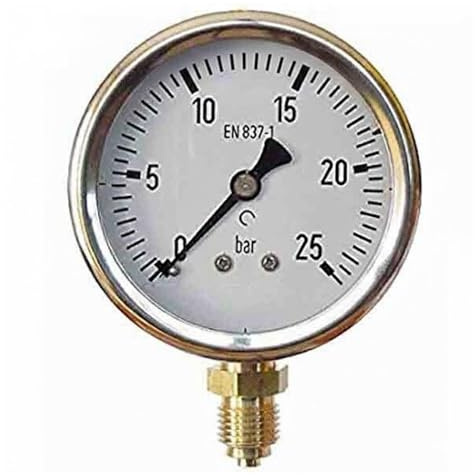 Suinga Manómetro Esfera Glicerina 0-16 Bar 1/4'' | Medidor de Presión Preciso para Fontanería y Jardinería | Calcula la Presión Exacta en las Tuberías | Monitor de Presión Agua | Escala clara