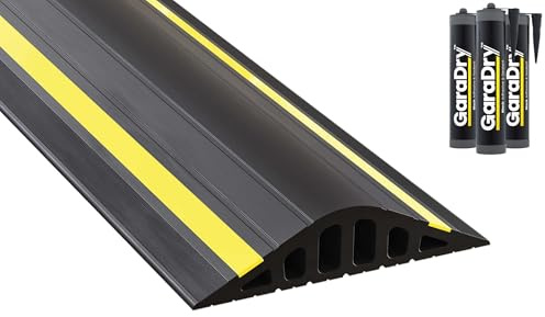 Kit de seuil de barrière anti-inondation pour porte de garage de 4 cm de haut 5,56 m | PVC souple | Le kit complet comprend 3 adhésifs | GaraDry