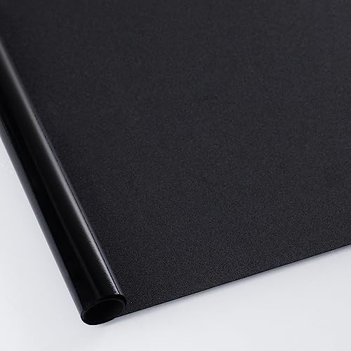 rabbitgoo Verdunklungsfolie für Fenster Abdunklungsfolie Schwarz 90x200cm | Statisch Selbsthaftend Selbstklebend ohne Kleber, Dunkel Blickdicht Blackout Schwarze Tönungsfolie Lichtundurchlässige Folie