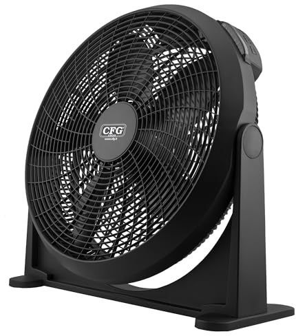 Cfg Ventilatore Terra Parete, Black Circle Diametro 50, 70W, 3 Velocità, Timer Telecomando, Regolabile, EV078