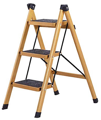 GJSN Sgabello con Gradino a Doppio Uso per Uso Domestico da Esterno, Sgabello con Gradino Pieghevole a Scala-Scaletta a Due Gradini/Tre Gradini, Scala con Pedali Antiscivolo, Scala Isolata, Pieghev