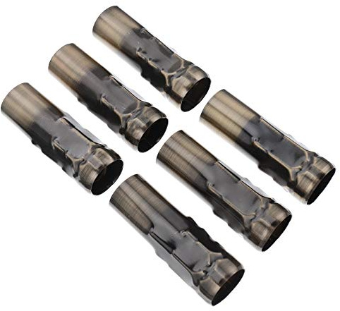OSALADI 6 Stück E14 Kerzenfassung Hülsen Eisen Kerzenlampenhalter Abdeckung Metall Kronleuchter Licht Abdeckung Kandelaber Basis Bronze