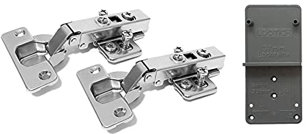 LOOTICH 110 Grad Eckanschlag 35mm Soft Close Hydraulisch Automatikscharniere Scharnier mit Integriertem Dämpfer Kreuzplatten Topfscharnier Küchenschrank Kleiderschrank Schranktür Möbel 2 Stück