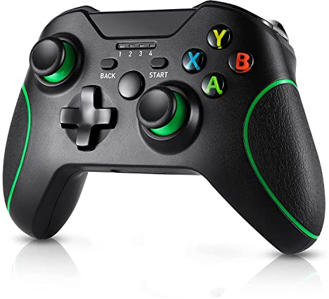 JIQIANG Wireless Controller for Xbox One, PC Gamepad with Wireless Adapter, Compatible with Xbox One/One S/One X/One Elite/Xbox Series X/PS3 /Windows 7/8/10 (Black)