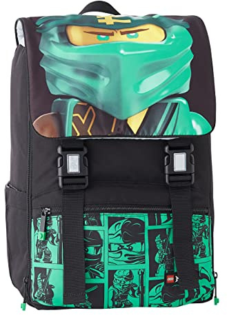 LEGO Unisex Kinder Ninjago Schule ausziehbar Schulrucksack, grün