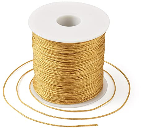 Bestewelry - Filo di nylon da 100 metri, 0,8 mm, intrecciato, ideale per perline, macramè, bracciali fai da te, cucito (oro)