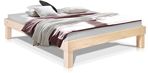 moebel-eins Pumba Massivholzbett ohne Kopfteil, Material Massivholz, Fichte