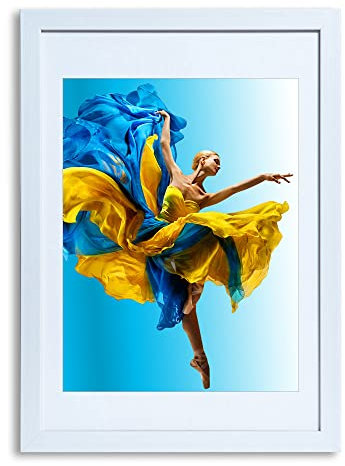 Bilderrahmen Lifestyle Foto Rahmen Collage Wanddeko Poster Holzoptik KS15: Farbe: Weiss | Format: 50x70