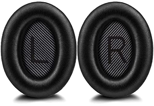 Abauoat Cuscinetti Auricolari di Ricambio per Bose Cuffie, Cuffie Professionali per Cuffie Bose QuietComfort Bose 35 QC35 / QC35 II, Memory Foam Acustico e pelle Proteica (1 Paio Nero)
