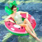 Dmenwei Pool Inflatables, Inflatable Pool Floats for Adults, Fruit Float Swimming Rubber Ring, Large Pool Float Swim Ring Party Toys, Floating Blow Up Tube for Summer Beach Water Fun(Watermelon)