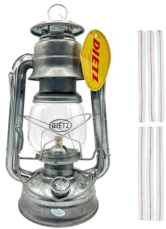 Light of Mine – Dietz #76 Original verzinkte Öllaterne mit 1,27 cm Ersatz-Dochtstreifen (verzinkt/Zink)