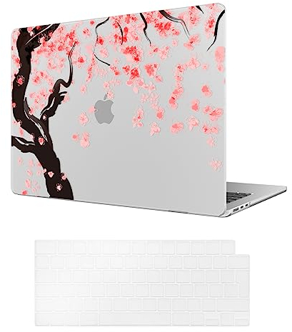 TeDaWen MacBook Hülle Kompatibel mit MacBook Air 15,3 Zoll 2025-2023 Release New (Modell: MacBook Air 15 A3241 M4 A3114 M3 A2941 M2 Chip), Hartschalengehäuse mit Tastaturabdeckung，Kirschblüte -3