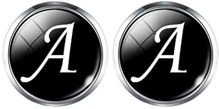 Herren-Manschettenknöpfe mit einem Buchstaben, silberner Buchstabe, Manschettenknöpfe für Herrenhemd, Hochzeit, Geschenk (D 16 mm)