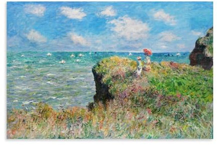 Claude Mone Berühmte Malerarbeiten (Clifftop Walk at Pourville)Druck-Poster, Kunstdruck, Wand-Foto, Farbe, hängendes Bild, Familienschlafzimmer, Dekoration, Geschenk, 50 x 75 cm