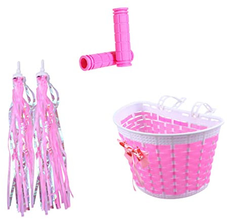 YARNOW 3sätze Junge Mädchen Fahrradkorb Mit Bunten Streamern Und Lenkertaschen Zubehör Für Kinderfahrräder Und Scooter Farbenfrohes Design Einfach Zu Montieren Perfektes Für Kleine