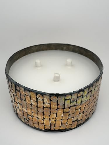 VAXEATER® Mosaic – Wachsfresser - wiederauffüllbare Outdoor-Kerze mit Dauerdocht – Gartenfeuer zur Verwertung von Wachsresten – Gartenkerze – Gartenfackel - handgemacht