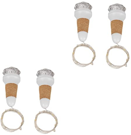 IMIKEYA 4pcs USB Rechargeable Diamond Lamp String Bottle Cork Lamp for Party Night Light Flash Modes LED String Lights for Camping Decor