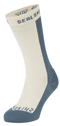SEALSKINZ Starston, calzini unisex impermeabili e foderati in lana merino, di media lunghezza, per avventure all'aria aperta e sport invernali, escursionismo, tecnologia di isolamento a tre strati