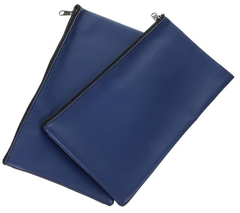OFFSCH 2stücke Pu-Leder Geldtaschen Für Bargeld Und Dokumente Praktische Reißverschluss-Beutel Für Reisen Shopping Und Büro Für Quittungen Und Schecks