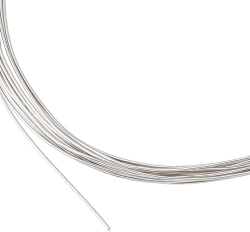 BENECREAT 2m Fil en Argent Sterling 925 Fil de Fabrication de Bijoux Rond Demi Souple de 0.3mm avec Chiffon de Polissage pour Bagues Bracelets Fabrication de Bijoux Platine