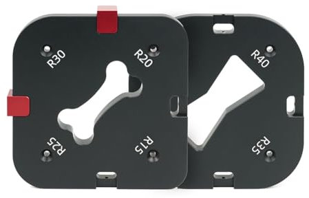 Gabarit de Rayon de Poche Gabarit de Coupe de Filet 4 en 1 Gabarit de Chanfreinage D'Arc D'Angle R Moule de Coupe D'Angle Rond