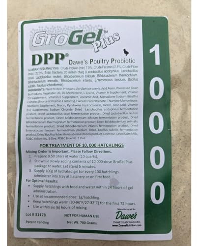 Dawe’s GroGel Plus-B Hatchling Nutritional Gel – Hydration & Early Feeding Support for Chicks, Poults, Ducklings & Quail – Treats up to 10,000 Hatchlings