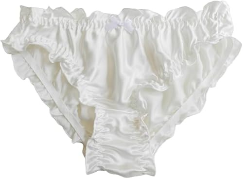 Yavorrs Culotte de bikini à volants 100 % soie pour femme