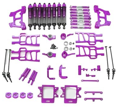 TOQPCZA Rc Car Shock Absorber For HSP 94111 94108 94110 1:10 1Set Upgrade Parts For Swing Arm Shock Absorber Steering Group RC Crawler Car Accessories Upgrade Replace(Purple)