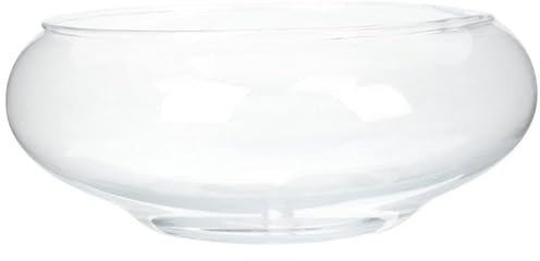 Fioriera rotonda da 15,2 cm, in vetro trasparente, vaso idroponico decorativo per piante grasse/pesci/decorazione per la casa