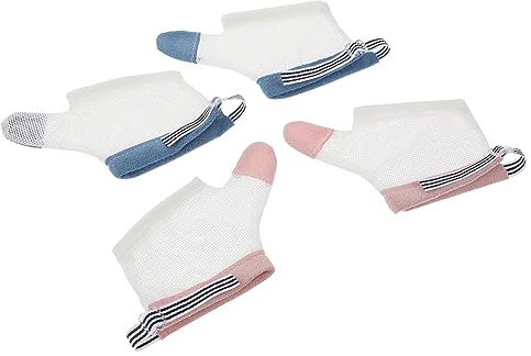 ERINGOGO 2 Paare Handschuh gegen Daumenlutschen Verstellbare Fingerschutz Handschuhe Atmungsaktivem Sicherer Schutz für Kleinkinder Weiche Beißhandschuhe für Jungen und Mädchen