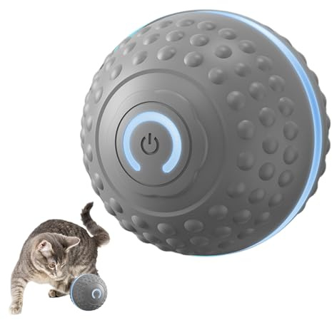 Generisch Cat Toy Automatic Moving Ball, Intelligent Interactive Ball with Light Effect for Cats - Automatic Dental Care Training Toy for All Sizes