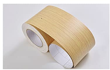 POTUBI Wallpaper Border Self Stickers, Self Adhesive Baseboard Wood Style Skirting Line Household Vinyl Decorative Wallpaper Home Decor Sticker(Wood Wl,10CM X 10M)(Wood Mi,10CM X 5M)