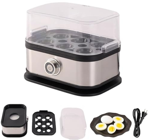 Smart Egg Cooker with Auto Shut, Electric Rapid Egg Boiler for 6 Eggs, Compact for Hard/Soft/Medium Boiled, Poached