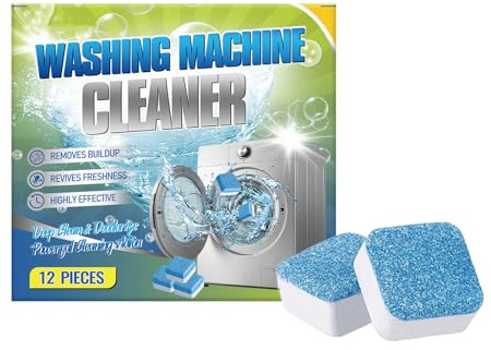Pastillas de limpieza para lavadora, pastillas de limpieza y descalcificación para lavadoras. Eliminan olores y residuos sin dejar residuos. Son aptas para la junta interior del tambor