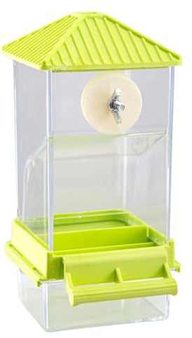 Distributeur de nourriture automatique transparent pour perroquets avec grand espace de rangement et entretien facile