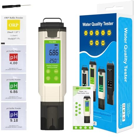 TDS. Testeur D'eau Numérique 7 En 1, PH, Température De Salinité, ORP TDS, Qualité EC, Résolution 0.01, Pour Aquarium, Piscine Salée, Culture Hydroponique Instrument de mesure de la valeur .ec
