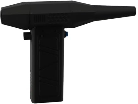 Kalokairi Ventilador turbo recargable de mano de 140.000 RPM 62m/s con batería de 8000 mAh, eliminación de nieve, control de velocidad continuo, color negro