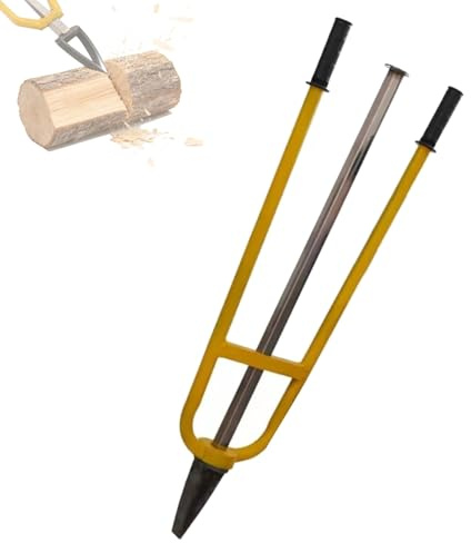 Manual Firewood Splitter, Inertial Handheld Log Splitter with Smooth Pole, Heavy Duty Slide Tool for Fireplaces and Camping