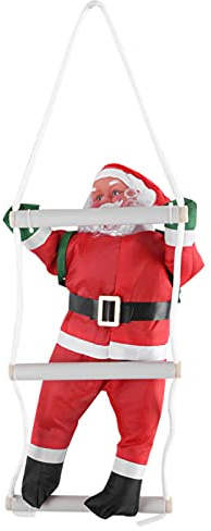 Yosoo EIN Weihnachtsmann Klettern auf Strickleiter für Weihnachtsbaum Indoor Outdoor Hängenden Ornament Decor Weihnachten Xmas Party Home Tür Wand Dekoration Zierschmuck