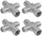 Poppstar 4X Sat TV Coax Verteiler Kreuz-Stück (3X F-Buchse auf 1x F-Stecker) Antennen Splitter Adapter für Koaxialkabel, Antennenkabel, silbern