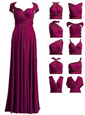72styles Vestido Dama De Honor Multiposicion, Invitada Boda De Fiesta Mujer Elegantes Largos Talla Grande Infinito Cruzado Convertible Graduación Ceremonia Eventos
